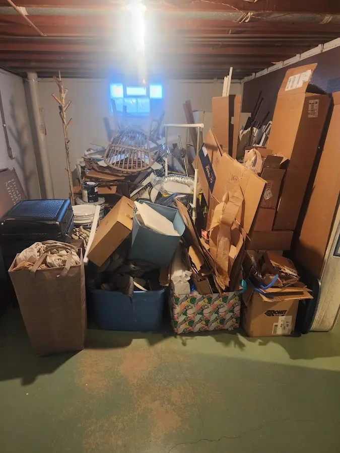 Roll-off dumpster container at job site for 4 Yard Dumpster Rental in Richfield